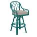Braxton Culler Edgewater 24" Swivel Counter Stool Upholstered/Wicker/Rattan in Gray/Blue | 39 H x 22 W x 24 D in | Wayfair