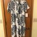 Lularoe Dresses | Lularoe Marly L Floral Dress Nwt | Color: Blue/White | Size: L