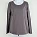 Athleta Tops | Athleta Blouse S Gray Long Sleeve Round Neck Stretchy | Color: Gray | Size: S