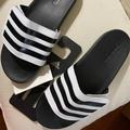 Adidas Shoes | Adidas Adilette Comfort Slides Sz 10m | Color: Black/White | Size: 10