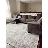 Mignon 7'10" x 10'2" Updated Traditional Farmhouse Brown/Charcoal/Light Gray/Medium Gray/Oatmeal/Off White/Tan/Taupe/Dark Red Washable Area Rug - Hauteloom