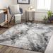 Haddo 5'3" x 7' Modern Contemporary Bohemian Abstract Light Gray/Black White/Gray/Dark Gray/Multi Brown/Ivory/Black/Charcoal/Medium Gray Area Rug - Hauteloom