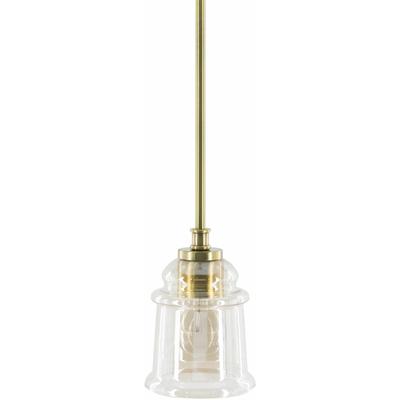 Banganan 5"L x 5"W x 7"H Rustic Lamp Antique Brass/Clear/Champagne/Metallic - Brass/Beige Pendant - Boutique Rugs