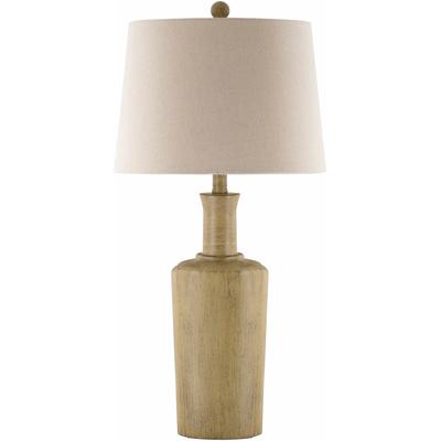 Pazar 30"H x 14"W x 14"D Rustic End Table Lamp Tan/White/Natural/Brass/Translucent/Metallic - Brass Table Lamp - Boutique Rugs