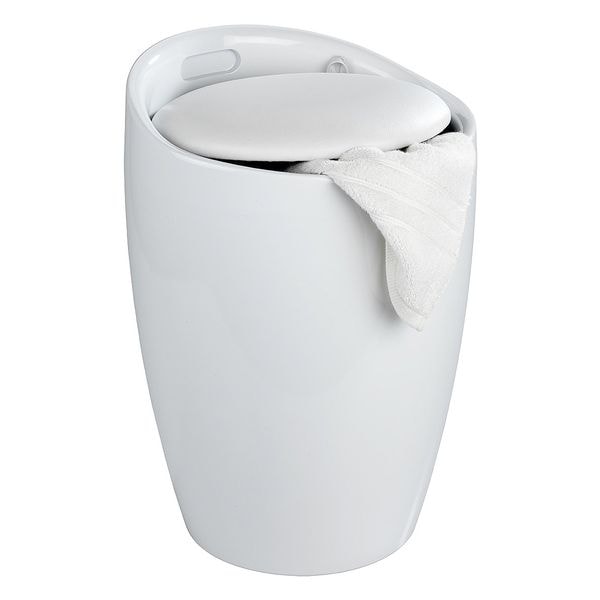 Wenko Hocker mit abnehmbarem Wäschesack Candy White weiß Image