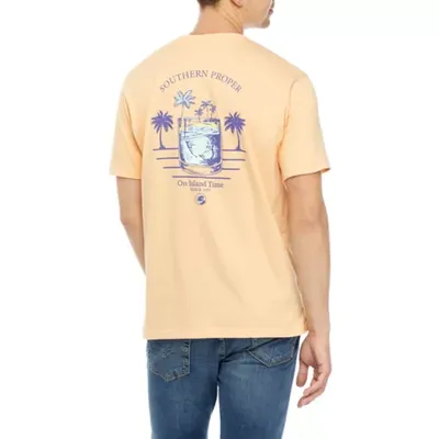 Southern Proper Peach Fuzz Men's Island Time Graphic T-Shirt