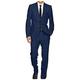 Men's 2 Piece Linen Suits Slim Fit Prom Suits Groom Tuxedos for Beach Wedding Casual Suit Blazer Pants Sets 44 chest/38waist Navy Blue