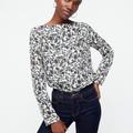 J. Crew Tops | J. Crew Drapey Boatneck Top In Floral | Color: White | Size: Xl