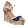 Coach Shoes | Coach Feline Espadrille Wedge | Color: Blue/Cream | Size: 10