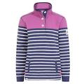 Lazy Jacks Womens SuperSoft Stripe Button Sweat 18 Striking Purple