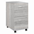 Bush Business Furniture Hybrid 2 Drawer Mobile File Cabinet in Platinum Gray - Assembled - Bush Business Furniture HYF116PGSU-Z