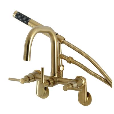 Aqua Vintage AE8457DL Concord Wall Mount Clawfoot Tub Faucet, Brushed Brass - Kingston Brass AE8457DL