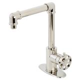 Kingston Brass KSD144RXPN Single-Handle 1-Hole Deck Mount Bathroom Faucet with Push Pop-Up in Polished Nickel - Kingston Brass KSD144RXPN