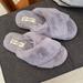Jessica Simpson Shoes | Jessica Simpson Fuzzy Light Grey Slippers M 7-8 | Color: Gray | Size: 7.5