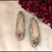 Jessica Simpson Shoes | Jessica Simpson Snake Print Metallic Leather Flats Size 7 | Color: Cream/Silver | Size: 7