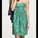 J. Crew Dresses | J. Crew Silk Paisley Strapless Dress | Color: Blue/Green | Size: 4