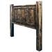 Montana Woodworks® Big Sky Rugged Sawn Panel Headboard w/ Forged Iron Accents Wood in Brown | 60 H x 60 W x 5 D in | Wayfair MWHBFRCJ