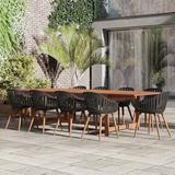 Lark Manor™ Anautica Rectangular 10 - Person 79" Long Outdoor Dining Set Wood in Brown/White | 118.6 W x 42 D in | Wayfair