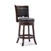 Round Wooden Swivel Counter Stool with Padded Seat and Back, Dark Brown - 19.5 H x 37.5 W x 18 L Inches