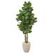 Primrue 65” Rubber Leaf Artificial Tree In Sand Colored Planter | 65 H x 24 W x 22 D in | Wayfair 5995499BB0D444ADAFC5EF8FA7BA5DFE
