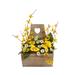 FLORAL ARRANGEMENT WITH WOODEN POT - Green