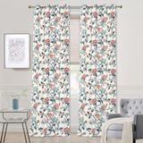 DriftAway Ada Floral Botanical Print Flower Leaf Lined Blackout Window Curtains