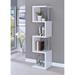 Modern Four Tier Wood And Metal Bookcase, White - 66.5 H x 15.5 W x 15.5 L Inches