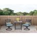 Canora Grey Elmfield 3-Piece Bistro Dining Set In Ocean w/ 2 Swivel Rockers & A 27-In.Square Table, 89660EE8EDD948C884BA1A4F6B3AC05E Metal | Outdoor Dining | Wayfair