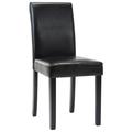 Red Barrel Studio® Barnesville Classic PU Leather Dining Chair, Black Faux /Upholstered in Black/Brown/Green | 35 H x 16.5 W x 21 D in | Wayfair