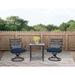 Canora Grey Elmfield 3-Piece Bistro Dining Set In Ocean w/ 2 Swivel Rockers & A 27-In.Square Table, 89660EE8EDD948C884BA1A4F6B3AC05E Metal | Outdoor Dining | Wayfair