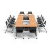 Inbox Zero Benia 12 Person Training Meeting Seminar Tables w/ Modesty Panels & 12 Chairs Complete 18 pc Set Wood/Steel in Black/Brown/Gray | Wayfair