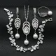Parure de bijoux de mariage en argent 925 accessoires pour mariée collier boucles d'oreilles