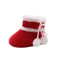 Baywell – bottes d'hiver pour bébé chaussures à frange rouge à enfiler pour filles