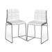 Orren Ellis Set Of 2 Leatherette Counter Hight Chair In White Faux Leather/Upholstered in Gray | 38.5 H x 21 W x 20 D in | Wayfair