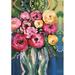 Winston Porter Bright Blooms Paint - Wrapped Canvas Painting Print Metal in Blue/Green/Pink | 48 H x 32 W x 1.25 D in | Wayfair