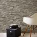 Loon Peak® Grayish brown Textured faux flat Stone Modern Wallpaper Rolls 3D Vinyl in Black/Gray | 21 W in | Wayfair