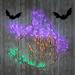 The Holiday Aisle® Witch Hat Jack-O-Lantern Lighted Display Metal in Green/Indigo/Orange | 37 H x 1 W x 32 D in | Wayfair