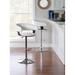 Roxie Faux Leather and Chrome Adjustable Height Bar Stool