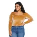 Plus Size Sonoma Goods For Life x Denise Bidot Velvet Long Sleeve Bodysuit, Women's, Size: 5XL, Med Brown