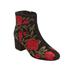 Extra Wide Width Women's The Sidney Bootie by Comfortview in Black Embroidery (Size 9 WW)
