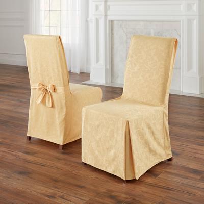 Damask Set of 2 Chair Covers by BrylaneHome in Gold