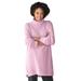 Plus Size Women's Waffle Knit Turtleneck Sweater by Woman Within in Pink (Size 3X)