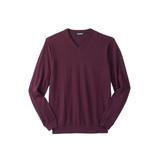 Men's Big & Tall Lightweight V-Neck Sweater by KingSize in Deep Burgundy (Size 2XL)