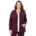 Plus Size Women's Cozy Velour Jacket by Catherines in Midnight Berry (Size 4X)