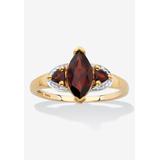 Women's Yellow Gold Over Silver Marquise Cut Red Garnet Ring (1 11/16 cttw.) by PalmBeach Jewelry in Yellow Gold (Size 8)