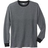 Men's Big & Tall Waffle-Knit Thermal Crewneck Tee by KingSize in Black Marl (Size 4XL) Long Underwear Top