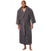 Men's Big & Tall Hooded Microfleece Maxi Robe with Front Pockets by KingSize in Charcoal (Size XL/2XL)