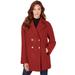 Plus Size Women's Modern A-Line Peacoat by Roaman's in Deep Crimson (Size 30/32) Wool Coat