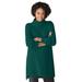 Plus Size Women's Waffle Knit Turtleneck Sweater by Woman Within in Emerald Green (Size L)