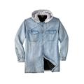 Men's Big & Tall Boulder Creek® Removable Hood Shirt Jacket by Boulder Creek in Light Wash (Size 6XL)